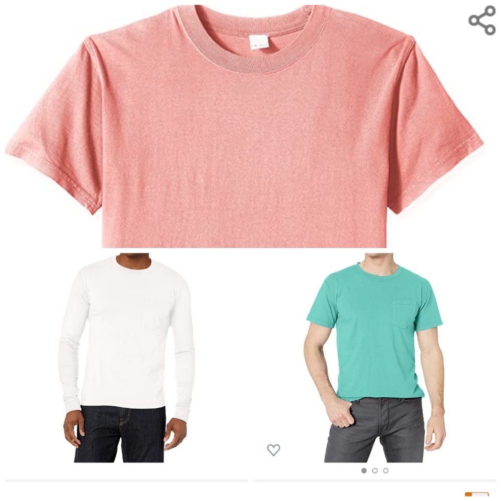 Clementine 3 Pack Men's 6.1 Oz Cotton Shirts M